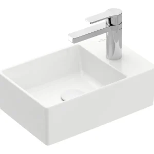 Meistverkauft Villeroy & Boch Memento 2.0 Handwaschbecken mit 1 Hahnloch ohne Überlauf Unterseite ungeschliffen 400 x 260 x 111 mm - Weiß Alpin