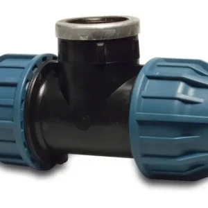 Bevo PP Klemm T-Stück 90° 32 mm x3/4"IGx32mm 16 bar Schwarz/Blau DVGW/KIWA/WRAS Sonderaktion