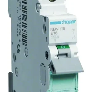 Hager Leitungsschutzschalter AC B 16A 1p 400V 10 kA 1TE 50 Hz IP2X Schneller Versand