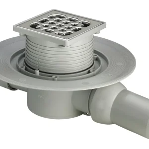 Beliebt Viega Badablauf Advantix 4935.1 DN 50, Kunststoff grau, mit Aufsatz 100 x 100, waagerecht
