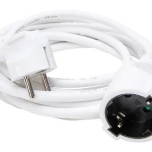 Preisreduziert Kopp Verlängerungskabel 3m 3x1,5qmm PVC weiß SCHUKO-Winkelstecker SCHUKO-Kupplung 250V