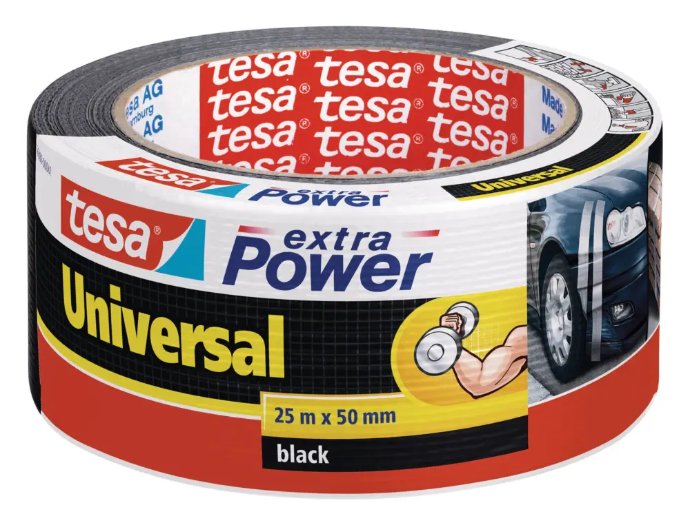 Tesa extra Power schwarz 25m x 50 mm Universal(Verpackungseinheit: 6Stück) Top-Preis