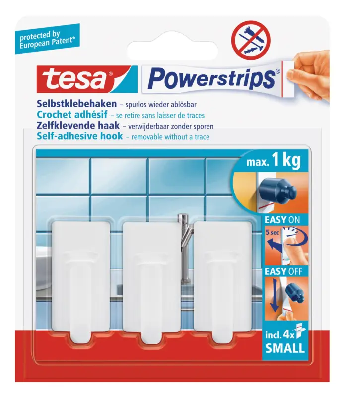Top-Seller Tesa Powerstrips Haken Small Classic weiss