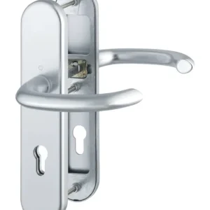 Hoppe Marseille Aluminium-Schutz-Langschild-Türgriff-Garnitur 1138/3331/3410, Profilzylinder, für Außen-/Wohnungsabschluss-Türen (41-46 mm) - silberfarben Saisonangebot