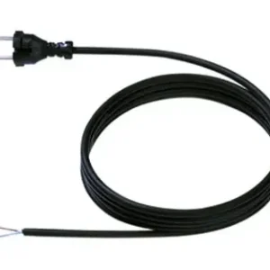 Bachmann Netzanschlussleitung 5m 2x1,5qmm Gummi schwarz Aderendhülse Konturenstecker 0-70°C 250V Ausverkauf