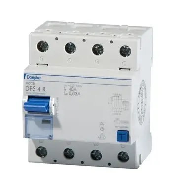 Doepke FI-Schutzschalter A 4p 440V 40A 0,03A 4TE DIN-Schiene(REG) 10kA 0,25kA/stoß Geprüft
