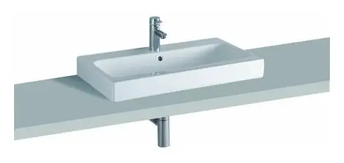 Top-Seller Geberit iCon Aufsatzwaschtisch 750 mm x 485 mm mit Hahnloch - Weiß Alpin KeraTect
