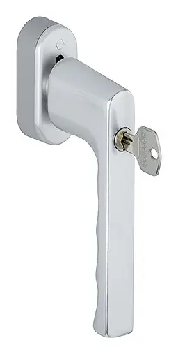Hoppe Hamburg Aluminium-Dreh-/Kipp-Fenstergriff 0700S/UD9020 mit SecuForte und VarioFit, abschließbar - silberfarben Letzte Chance