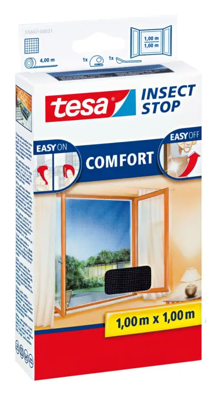 Beliebt Tesa Fliegengitter anthrazit 1,3m x 1,5m Premium