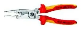 Günstig Knipex Elektroinstallationszange verchromt VDE mit 2-Komponenten-Griffen 200 mm