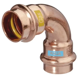 Hermann Schmidt Bogen V-Press Copper AQUAGAS 90 Grad, I/I, 28 x 28 mm Neu
