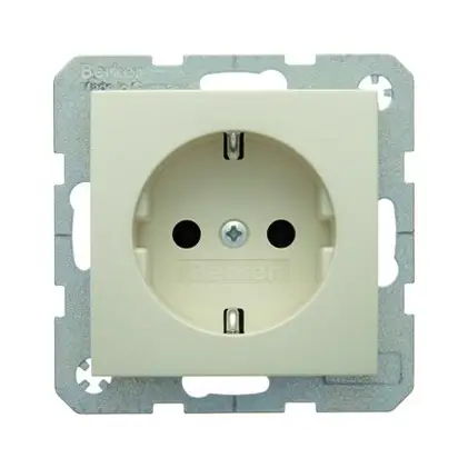 Letzte Chance Berker Steckdose 1fach cremeweiß/elektroweiß glänzend Unterputz horizontal/vertikal IP20 Zentralplatte