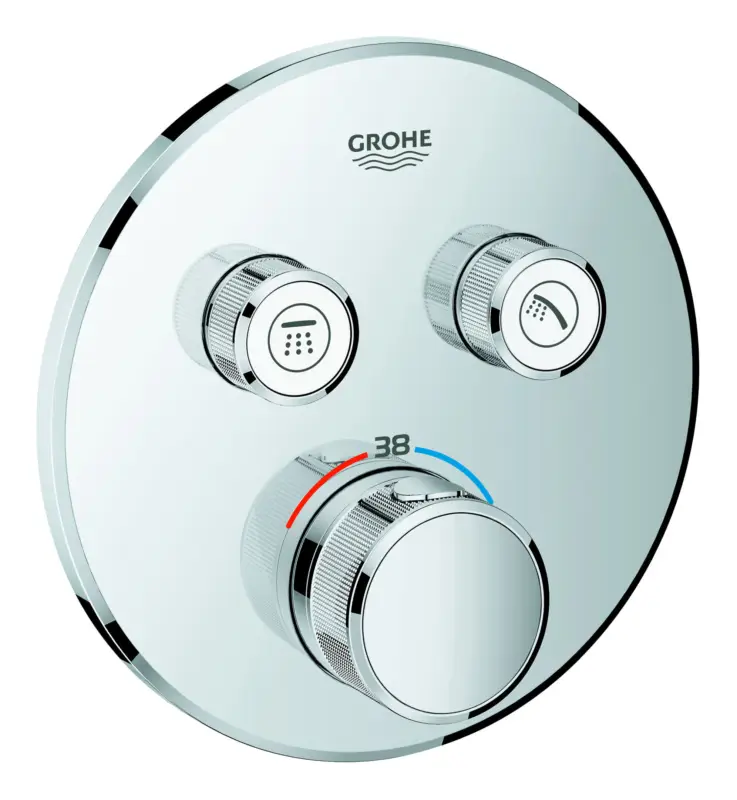 Grohe Grohtherm SmartControl Thermostat mit 2 Absperrventilen Design rund - Chrom Bestpreis