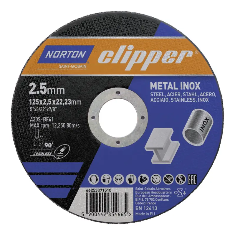 Clipper Trennscheibe Metall-Inox A30S-125 x 2,5 x 22,23 mm(Verpackungseinheit: 25Stück) Sonderangebot