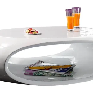 SalesFever Couchtisch, 100 x 70 x 32 cm - Fiberglas Weiß Finale Aktion
