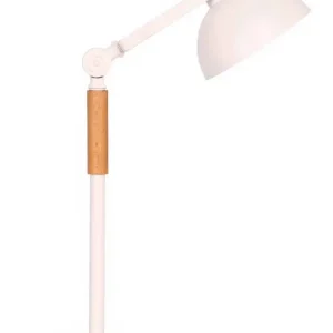 Nur Heute SalesFever Tischleuchte, skandinavisch mit verstellbarem Leuchtarm - Metall/Holz Weiß/Natur