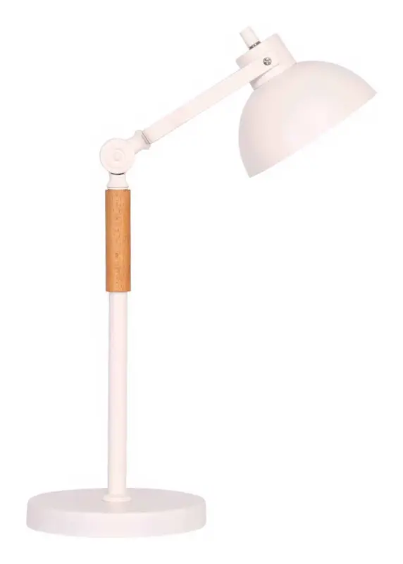 Nur Heute SalesFever Tischleuchte, skandinavisch mit verstellbarem Leuchtarm - Metall/Holz Weiß/Natur