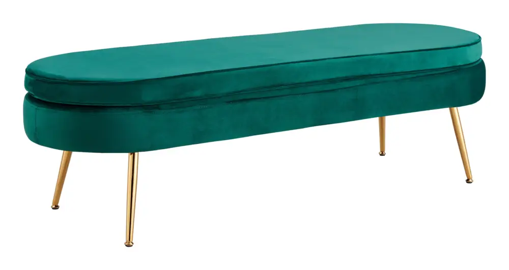 SalesFever Sitzpouf, oval lang - Samt Grün Preis Gesenkt