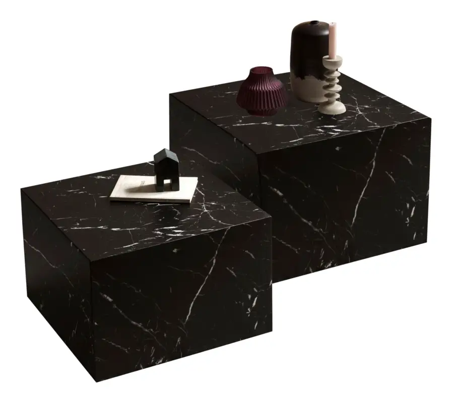SalesFever Couchtisch, 2er Set, quadratisch - Holz Schwarz Sofort Bestellen