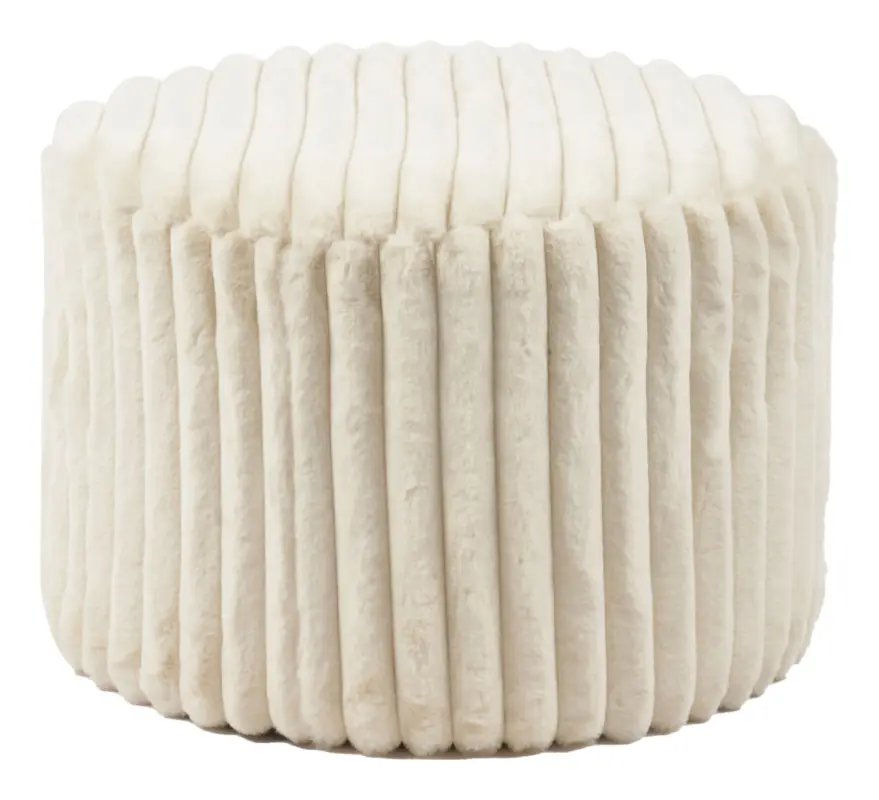 SalesFever Sitzhocker, Ø 55 cm - Plüsch-Cord Beige Ausverkauf