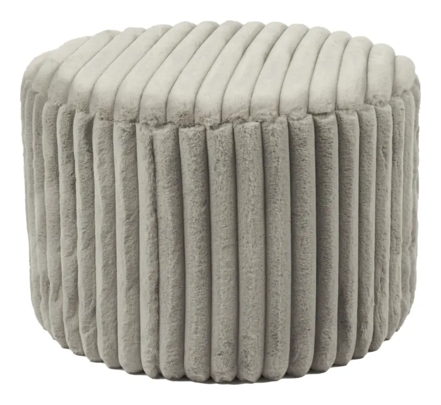 SalesFever Sitzhocker, Ø 55 cm - Plüsch-Cord Hellgrau Preis Gesenkt
