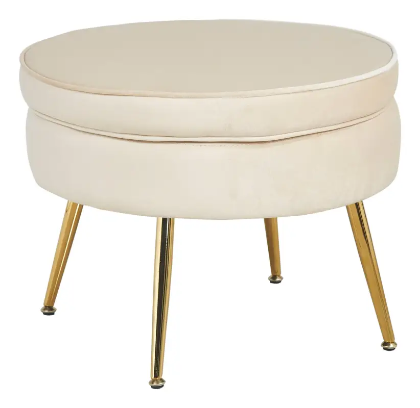 Solange Der Vorrat Reicht SalesFever Sitzpouf, rund - Samt Beige