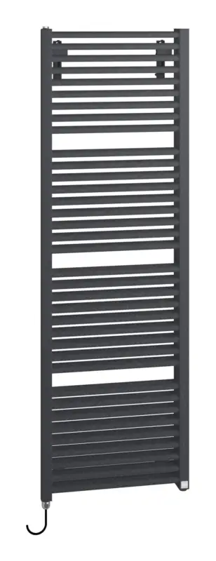 Kermi Duett-E Bad- und Wohnheizkörper WWS - Regler Ausführung links 934 x 1796 x 74 mm - Anthracite Grey / Schwarz Geprüft