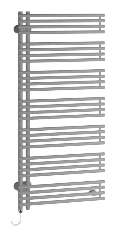 Kermi Diveo-E Bad- und Wohnheizkörper WWS - Regler Ausführung links 450 x 940 x 46 mm - Glanzsilber / Weiß Bestseller