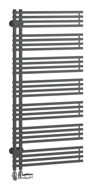 Kermi Diveo Bad- und Wohnheizkörper Ausführung links Mittenanschluss 450 x 940 x 46 mm - Graphit Metallic Ausverkauf