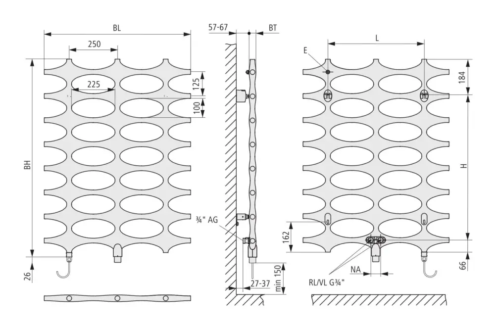 Rabatt Kermi Ideos-V E-Zusatzbetrieb Bad- und Wohnheizkörper WWS - Regler Ausführung links ohne Abdeckung 758 x 1151 x 35 mm - Weiß Soft (RAL 9016 MT) / Weiß