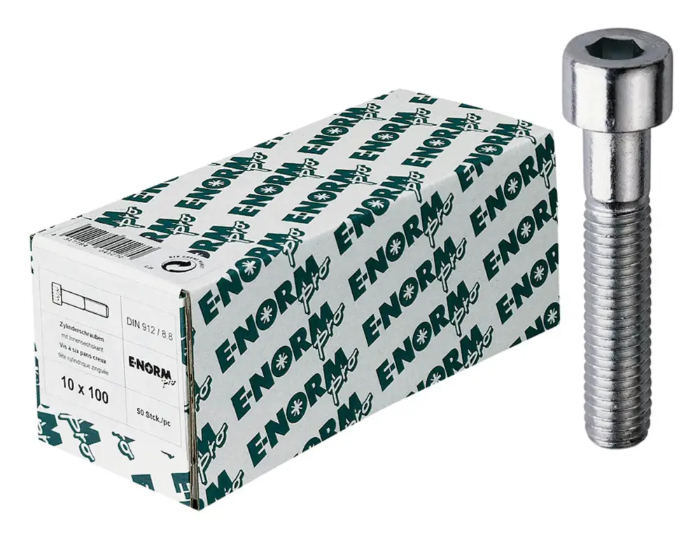 E-NORMpro Zylinderschraube DIN 912 8.8 galvanisch verzinkt Innensechskant M6 x 90 mm(Verpackungseinheit: 100Stück) Direkt Vom Hersteller