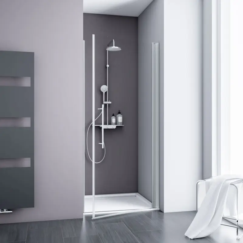 Schulte ExpressPlus 72H Alexa Style 2.0 Drehtür in Nische Klarglas hell Alu-Natur 90 cm / 192 cm inkl. fixil-Glassiegel Highlight