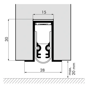 Ellen EllenMatic Soundproof Omega si, 1208 mm z.Einn.und schr. ohne Montagewinkel Highlight