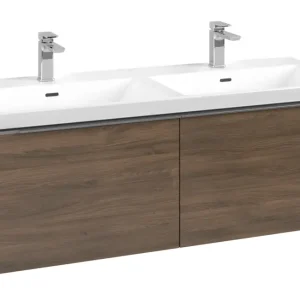 Villeroy & Boch Subway 3.0 Waschbeckenunterschrank für Doppelwaschtisch 2 Auszüge 1272 x 429 x 462 mm - Arizona Oak / Aluminium glänzend Solange Der Vorrat Reicht