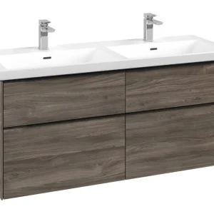 Villeroy & Boch Subway 3.0 Waschbeckenunterschrank für Doppelwaschtisch 4 Auszüge 1272 x 576 x 462 mm - Stone Oak / Volcano Black Abverkauf