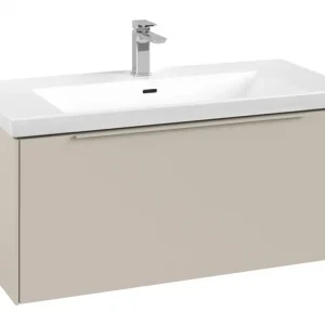 Abverkauf Villeroy & Boch Subway 3.0 Waschbeckenunterschrank für Becken mittig 1 Auszug 973 x 429 x 462 mm - Cashmere Grey / Monochrome Optik