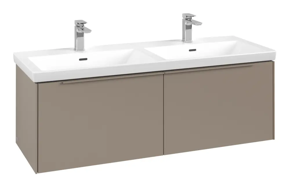 Sonderangebot Villeroy & Boch Subway 3.0 Waschbeckenunterschrank für Becken mittig 2 Auszüge 1272 x 429 x 462 mm - Taupe / Monochrome Optik