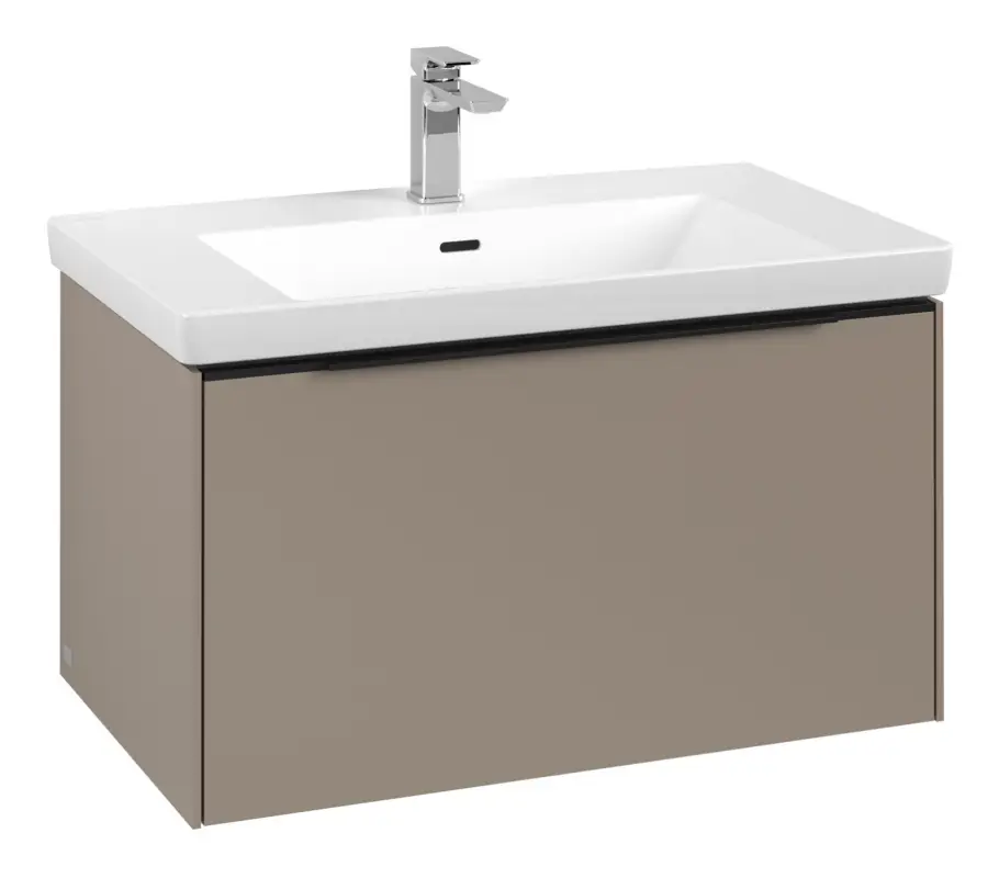 Villeroy & Boch Subway 3.0 Waschbeckenunterschrank für Becken mittig 1 Auszug 772 x 429 x 462 mm - Taupe / Volcano Black Solange Der Vorrat Reicht