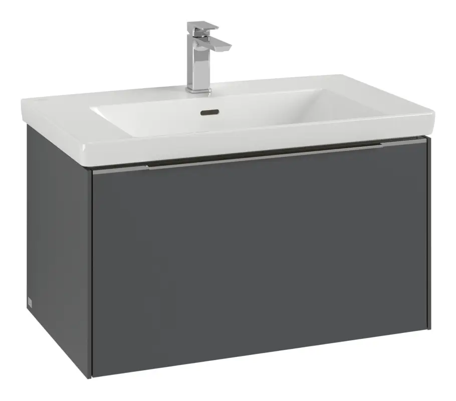 Villeroy & Boch Subway 3.0 Waschbeckenunterschrank für Becken mittig 1 Auszug 772 x 429 x 462 mm - Graphite / Monochrome Optik Garantierte Lieferung