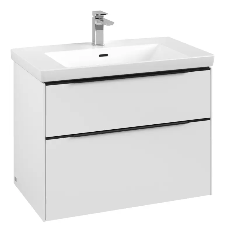 Knallerangebot Villeroy & Boch Subway 3.0 Waschbeckenunterschrank für Becken mittig 2 Auszüge 772 x 576 x 462 mm - Pure White / Volcano Black