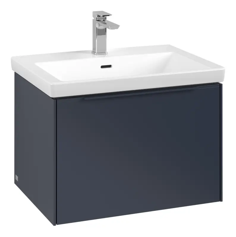 Preis Gesenkt Villeroy & Boch Subway 3.0 Waschbeckenunterschrank für Becken mittig 1 Auszug 622 x 429 x 462 mm - Marine Blue / Monochrome Optik
