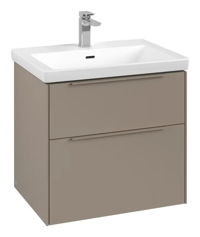 Billig Villeroy & Boch Subway 3.0 Waschbeckenunterschrank für Becken mittig 2 Auszüge 622 x 576 x 462 mm - Taupe / Monochrome Optik