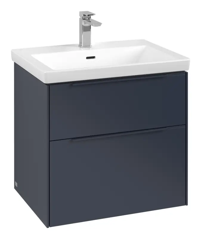 Villeroy & Boch Subway 3.0 Waschbeckenunterschrank für Becken mittig 2 Auszüge 622 x 576 x 462 mm - Marine Blue / Monochrome Optik Preisreduziert
