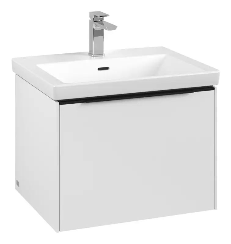 Sofort Bestellen Villeroy & Boch Subway 3.0 Waschbeckenunterschrank für Becken mittig 1 Auszug 572 x 429 x 462 mm - Pure White / Volcano Black