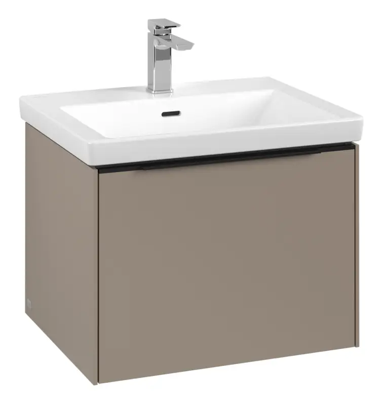 Günstig Villeroy & Boch Subway 3.0 Waschbeckenunterschrank für Becken mittig 1 Auszug 572 x 429 x 462 mm - Taupe / Volcano Black