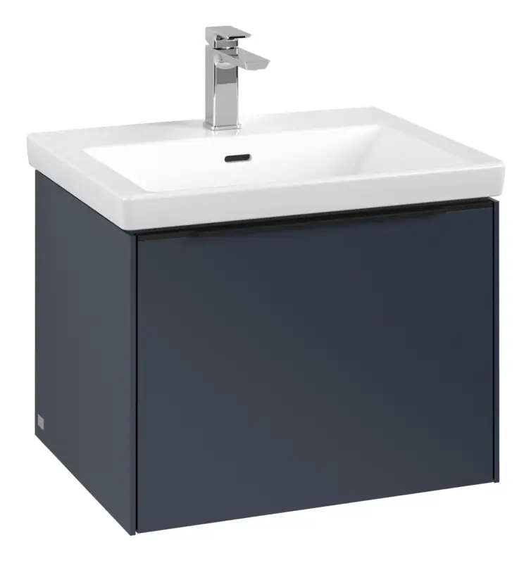 Nur Heute Villeroy & Boch Subway 3.0 Waschbeckenunterschrank für Becken mittig 1 Auszug 572 x 429 x 462 mm - Marine Blue / Volcano Black
