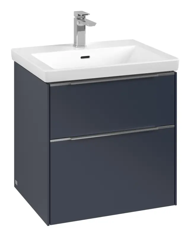 Villeroy & Boch Subway 3.0 Waschbeckenunterschrank für Becken mittig 2 Auszüge 572 x 576 x 462 mm - Marine Blue / Aluminium glänzend Bestseller