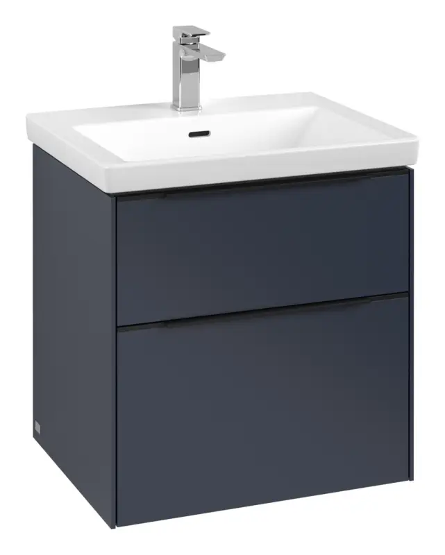Villeroy & Boch Subway 3.0 Waschbeckenunterschrank für Becken mittig 2 Auszüge 572 x 576 x 462 mm - Marine Blue / Volcano Black Knallerangebot