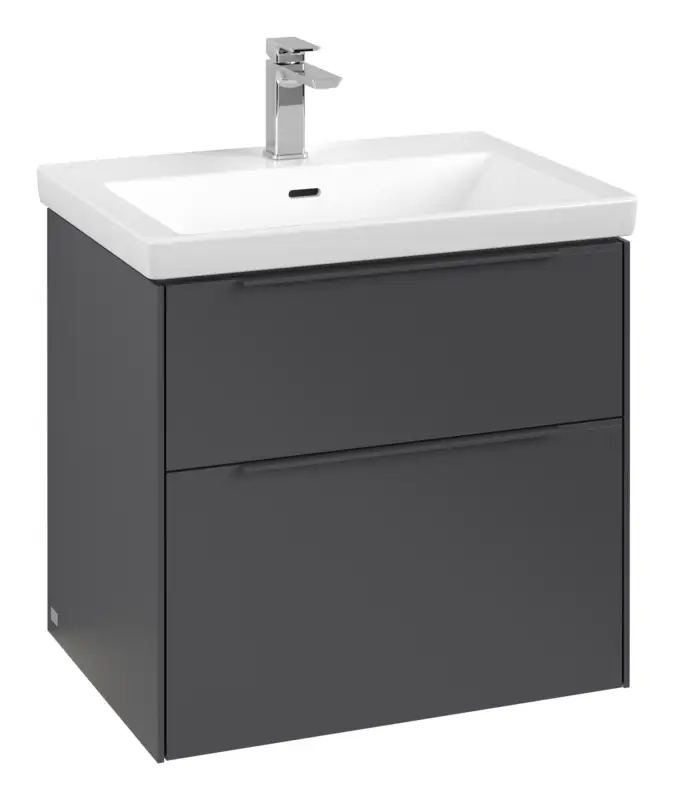 Villeroy & Boch Subway 3.0 Waschbeckenunterschrank für Becken mittig 2 Auszüge mit Beleuchtung (2x LED) 622 x 576 x 462 mm - Graphite / Monochrome Optik Sofort Bestellen