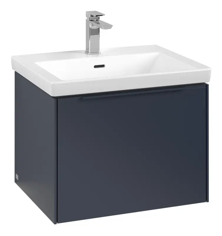 Villeroy & Boch Subway 3.0 Waschbeckenunterschrank für Becken mittig 1 Auszug mit Beleuchtung (2x LED) 572 x 429 x 462 mm - Marine Blue / Monochrome Optik Günstig